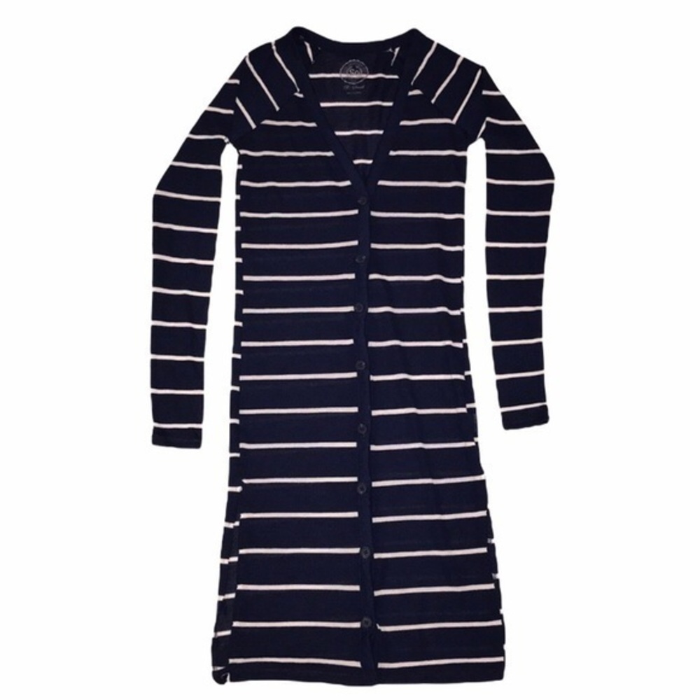 Authentic American Heritage Navy Striped Cardigan